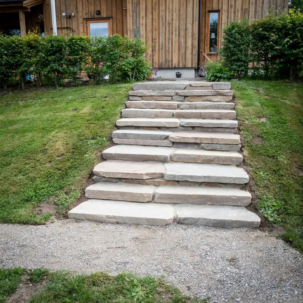 bygga stentrappa stodmur alvsjo